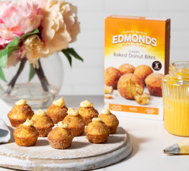 Lemon Curd & Cream Donut Bites