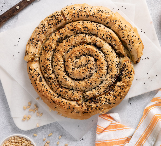 Spanakopita Filo Swirl Pie